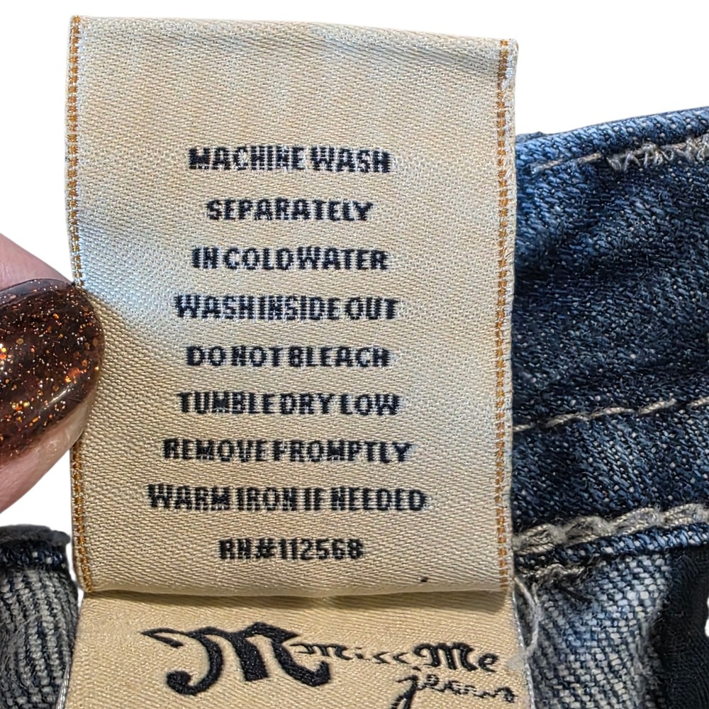 Miss Me Dark Blue Bootcut Jeans long - Picture 8 of 13